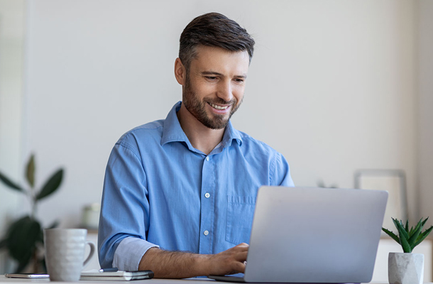 man searching for domains on Domains Priced Best